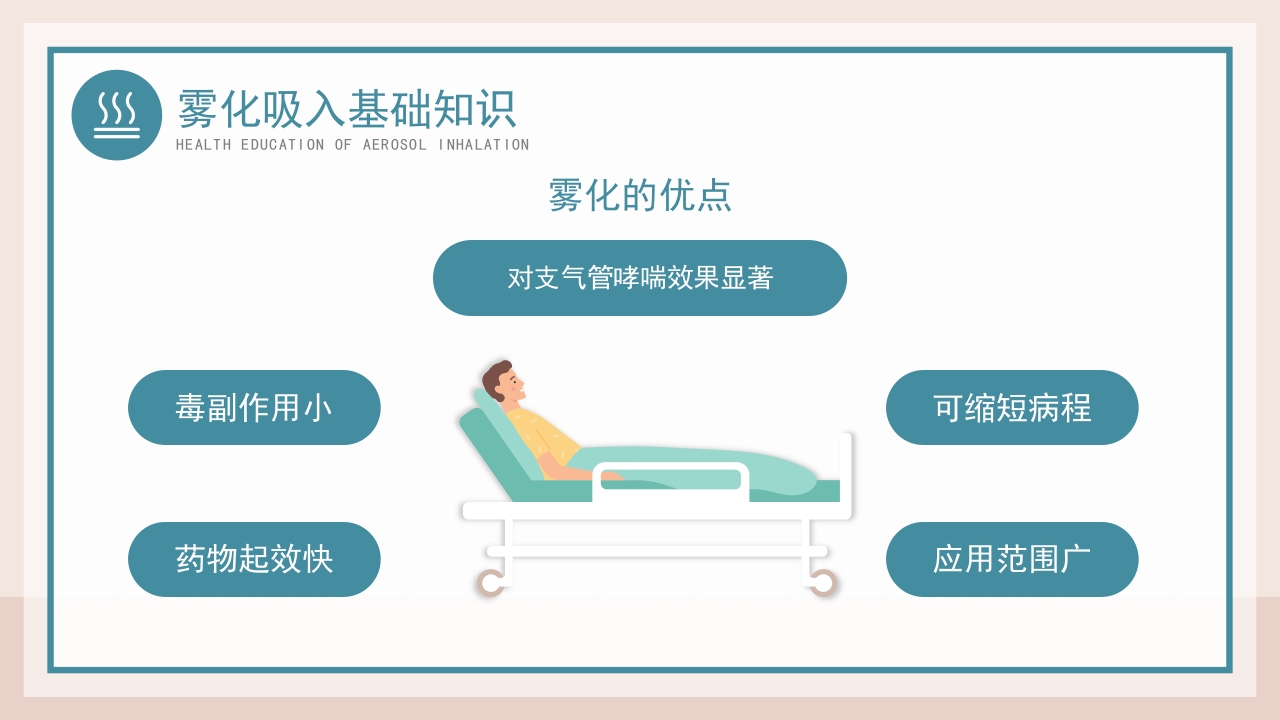 墨绿插画风雾化吸入健康宣教模板