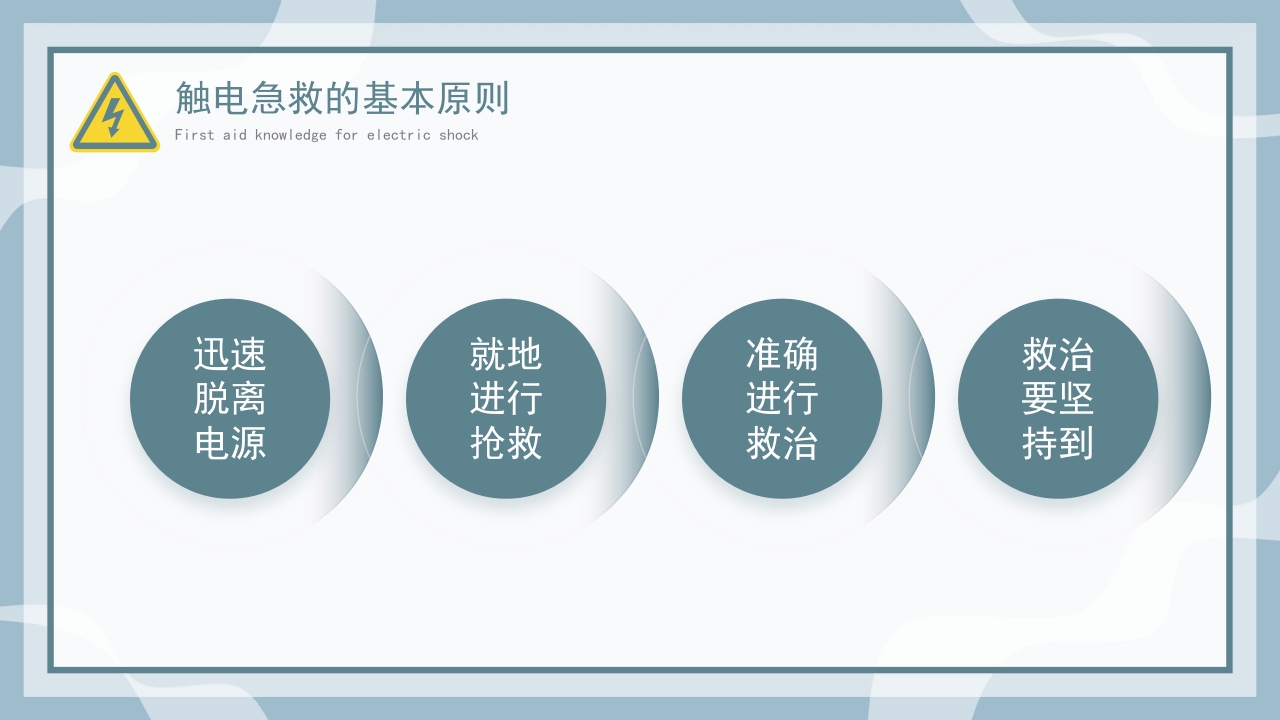 墨绿卡通风触电急救知识科普培训讲座PPT模板