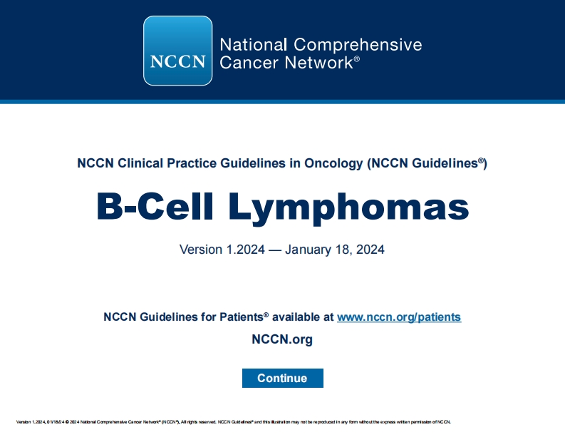 （2024.V1）NCCN临床实践指南：B细胞淋巴瘤