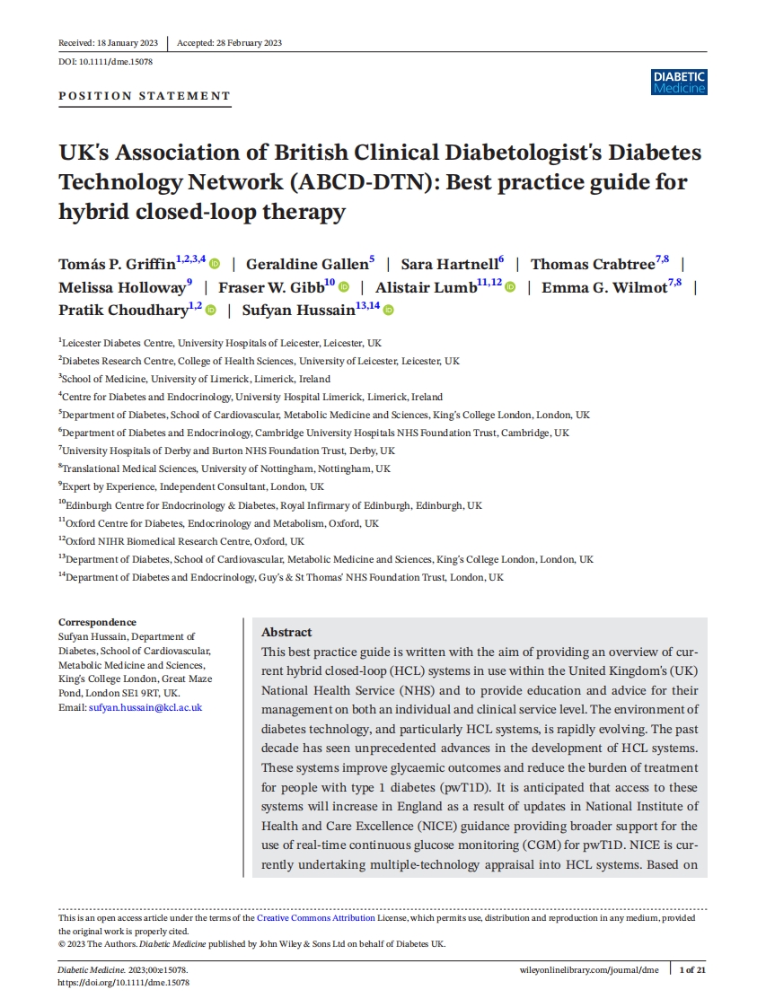 2023 ABCD最佳实践指南：混合闭环治疗