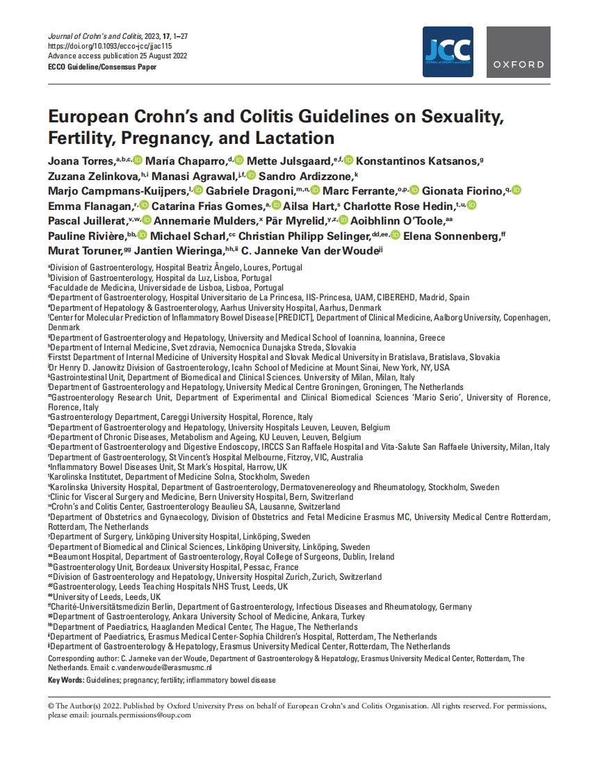 ECCO指南：性，生育，妊娠和哺乳