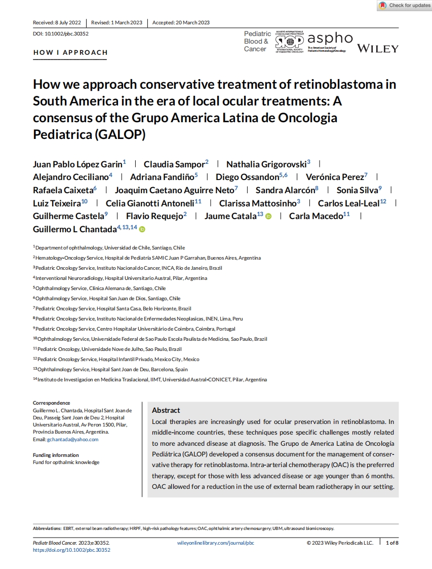 GALOP 共识：在局部眼科治疗时代，我们如何对南美洲的视网膜母细胞瘤进行保守治疗