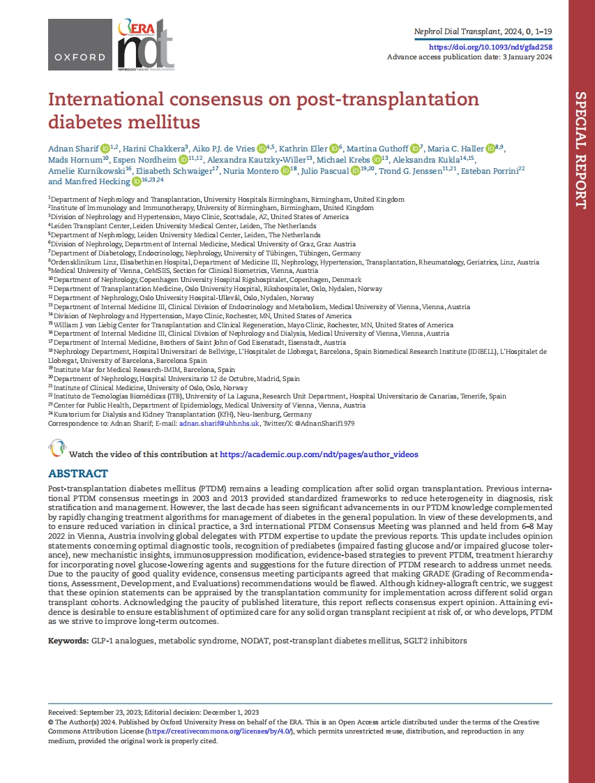 2024+国际共识：移植后糖尿病