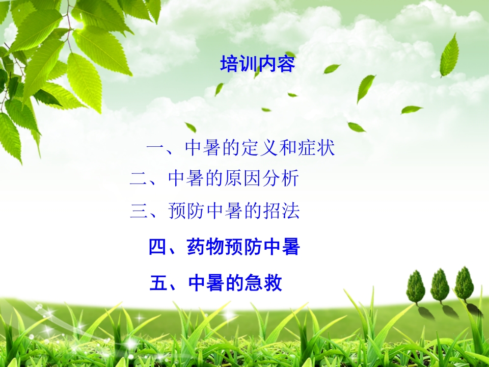 中暑的预防和急救