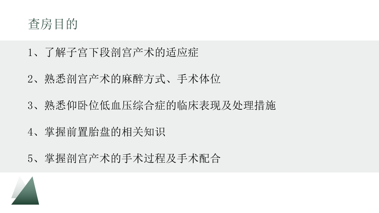 剖宫产术护理教学查房