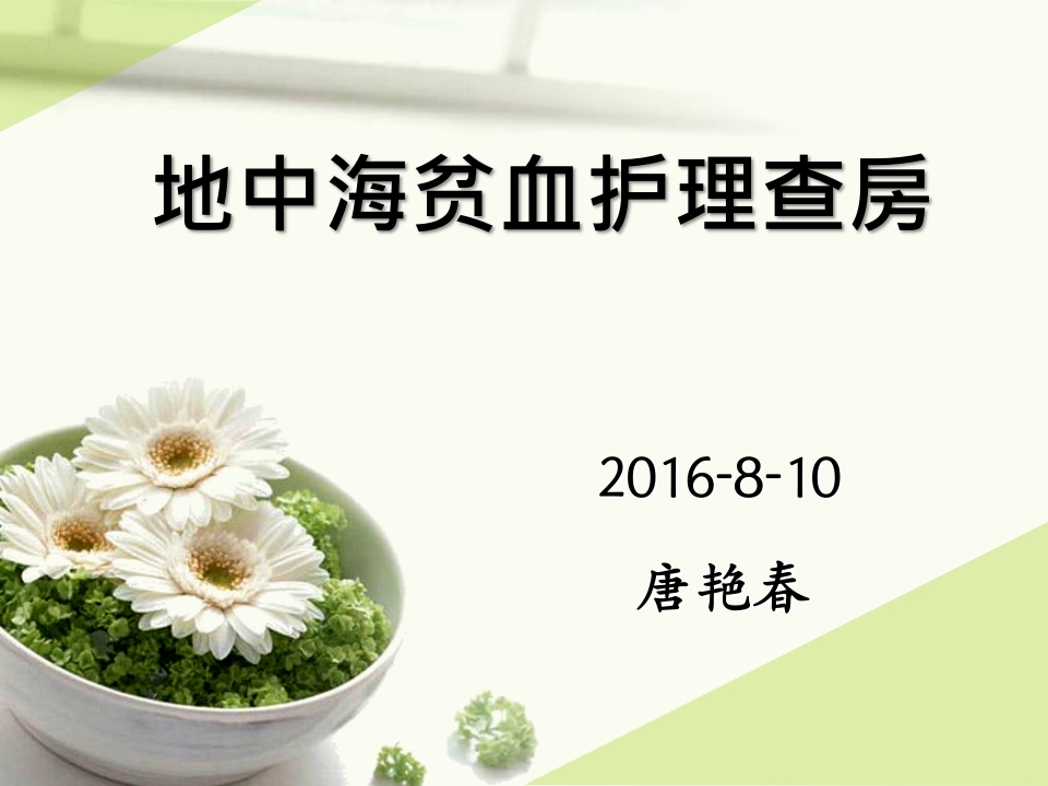 地中海贫血护理查房PPT