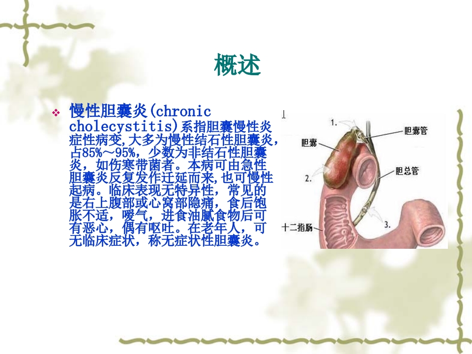 慢性胆囊炎患者的护理查房