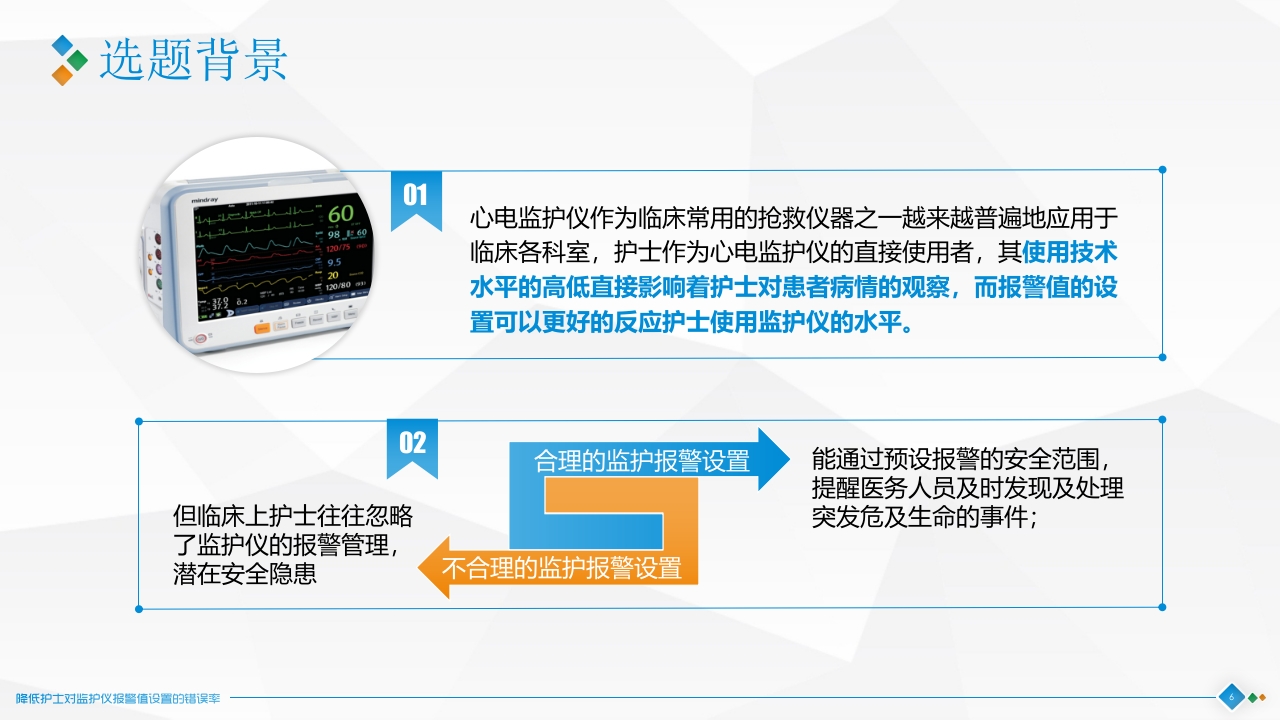 降低护士对监护仪报警值设置的错误率