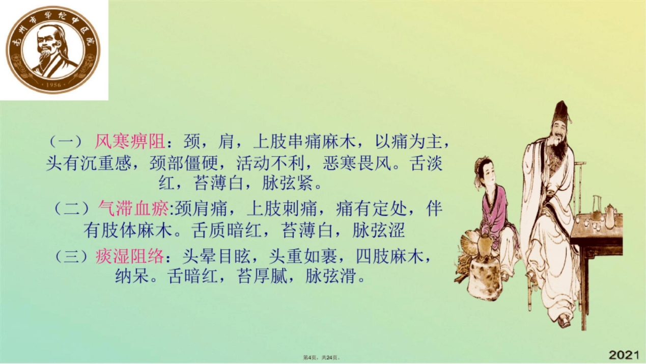 颈椎病中医护理方案(共24张PPT)