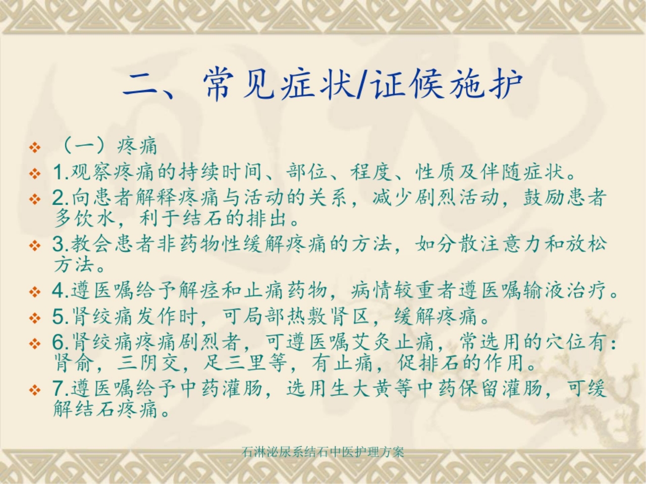 石淋泌尿系结石中医护理方案 ppt课件