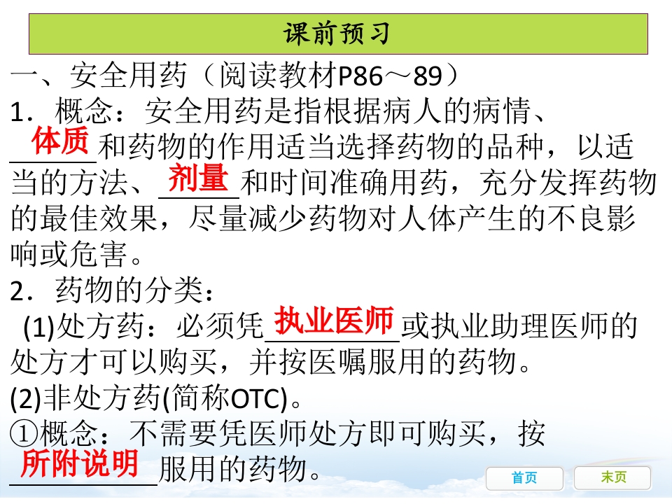 第二章用药和急救课件(人教版生物)