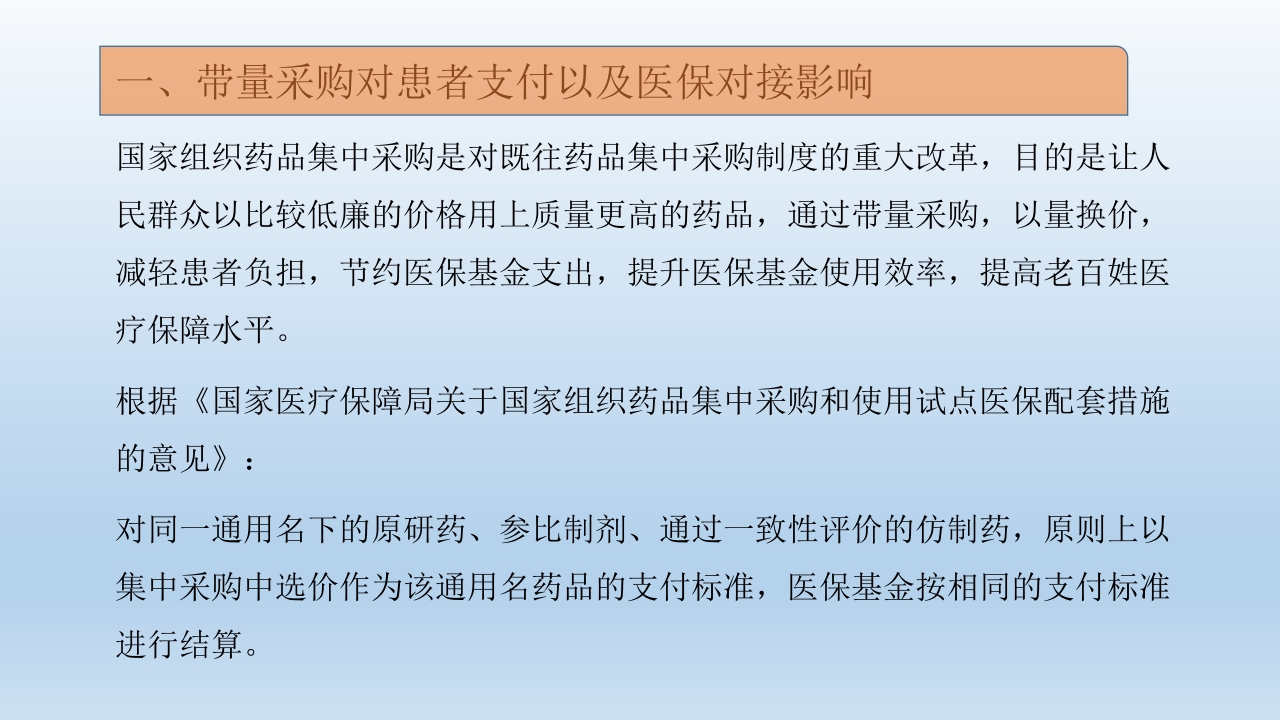 集中带量采购药品