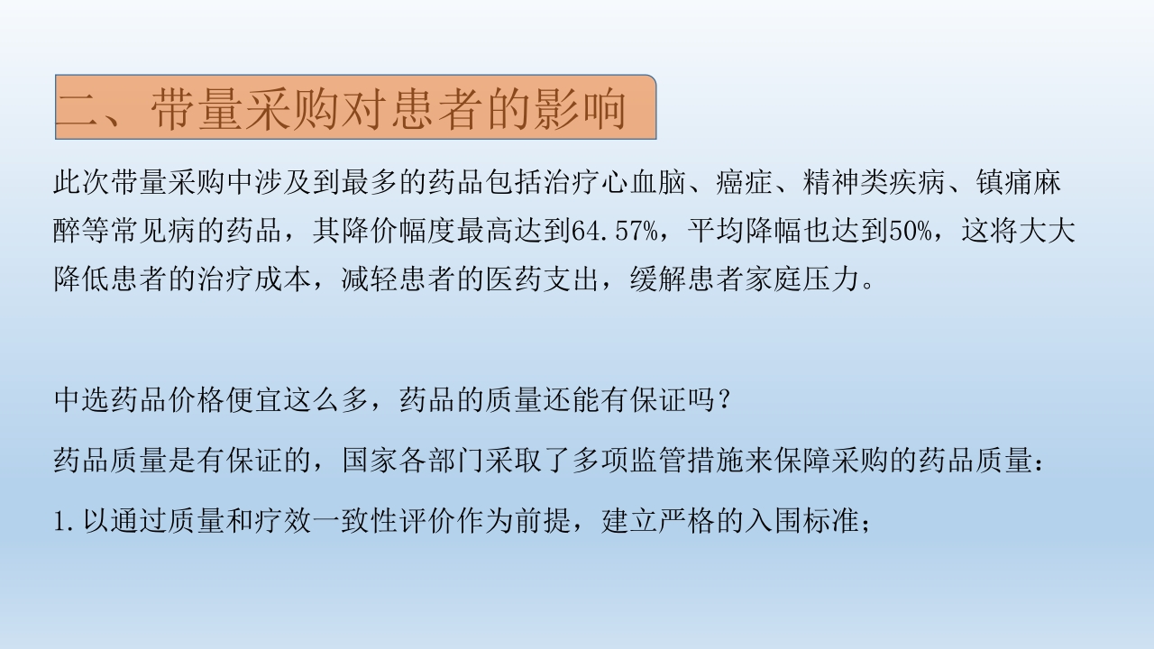 集中带量采购药品