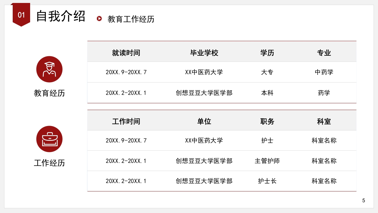 红色简约医学高级职称评审答辩报告PPT模板