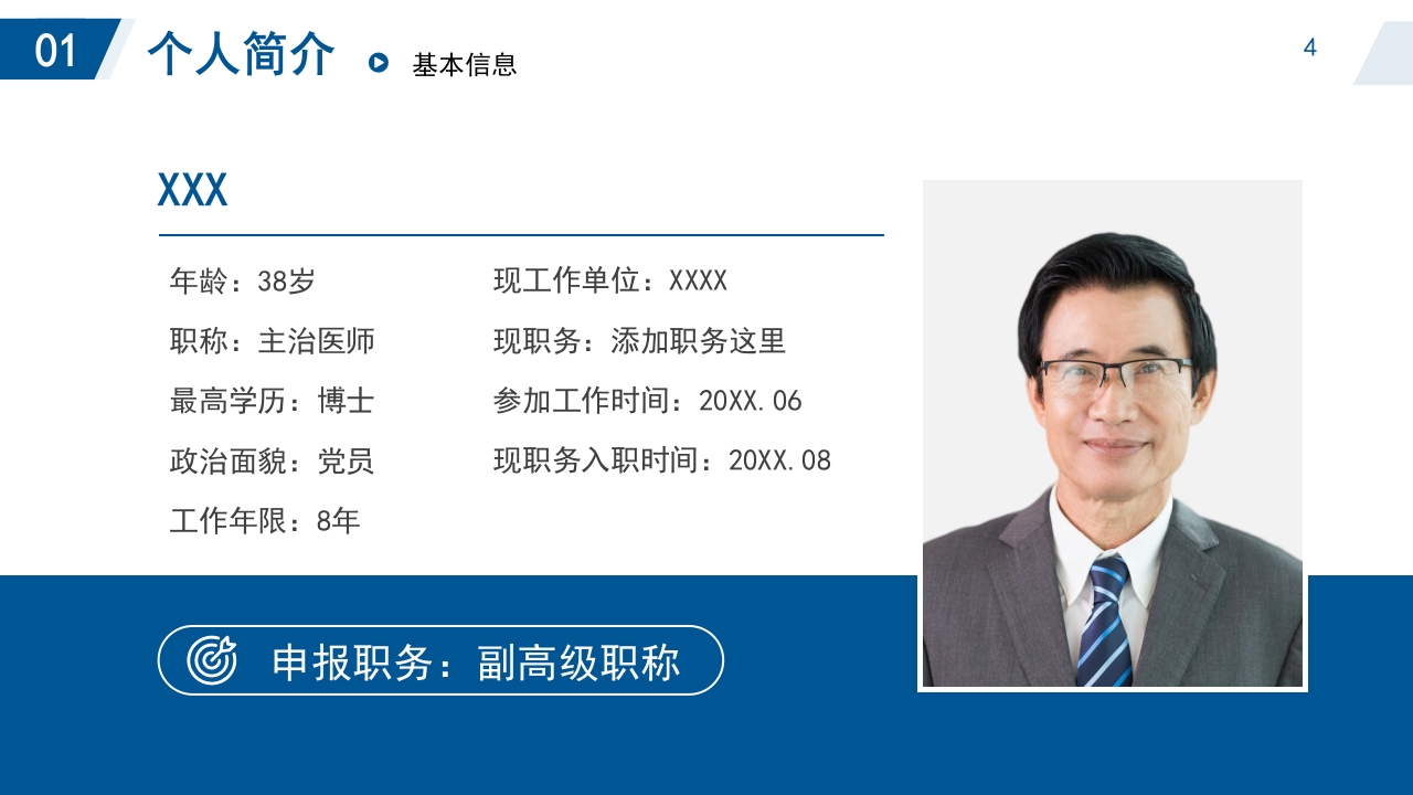 口腔内科副高职称晋升述职答辩PPT