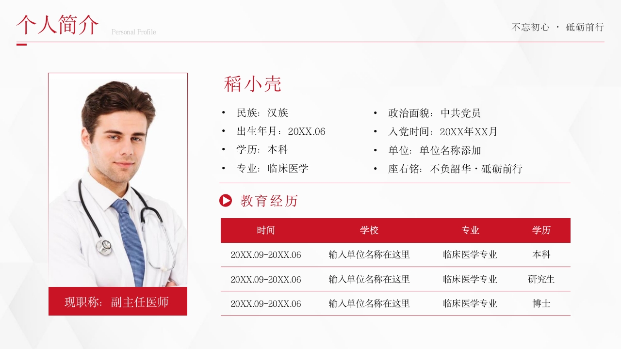 正高职称主任医师评审答辩PPT模板