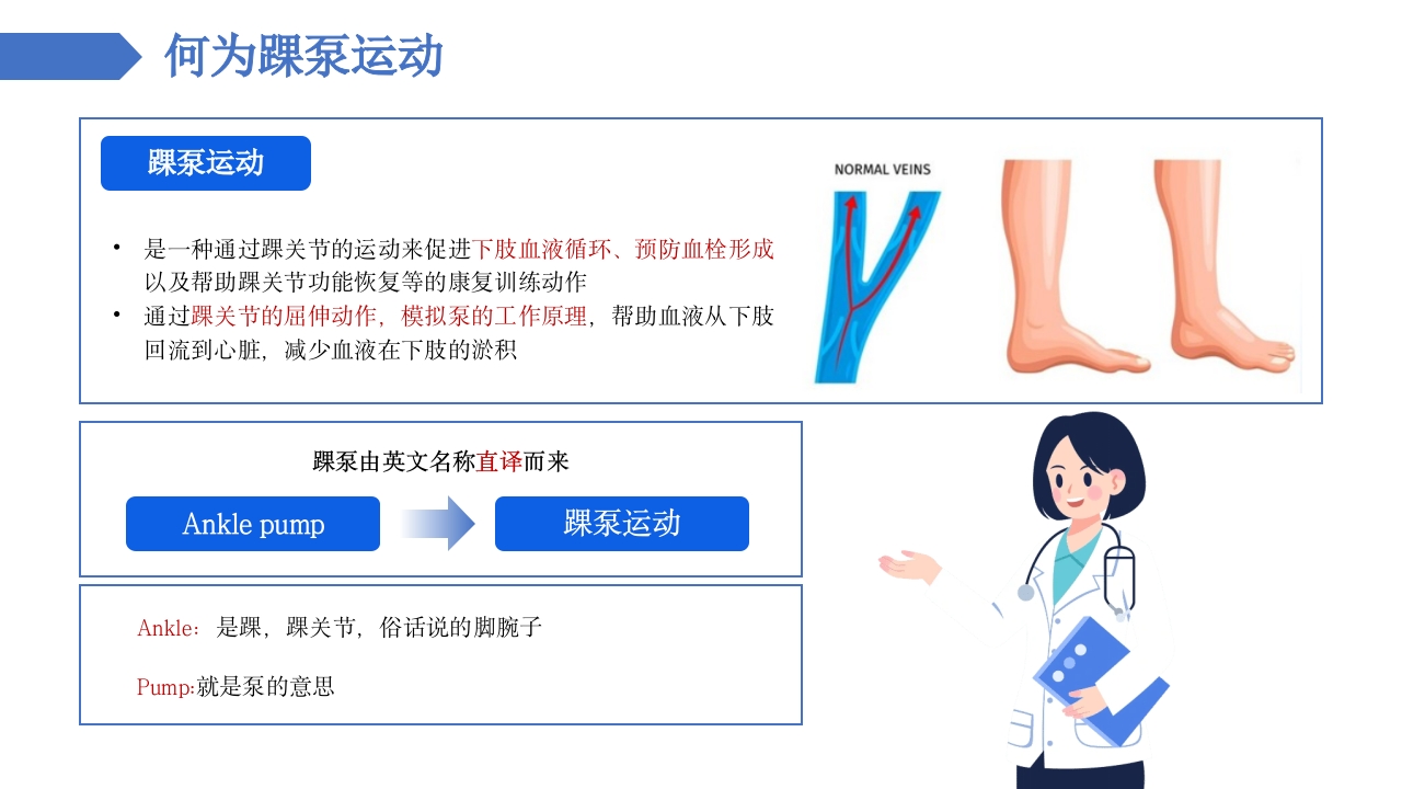 踝泵运动健康宣教