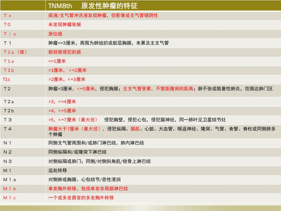 肺癌TNM的分期(第8版)【53页】